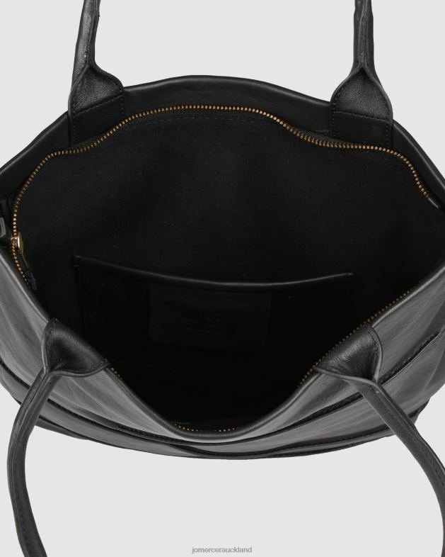 Jo Mercer Black Leather Biba fargo tote bag Accessories 46242453