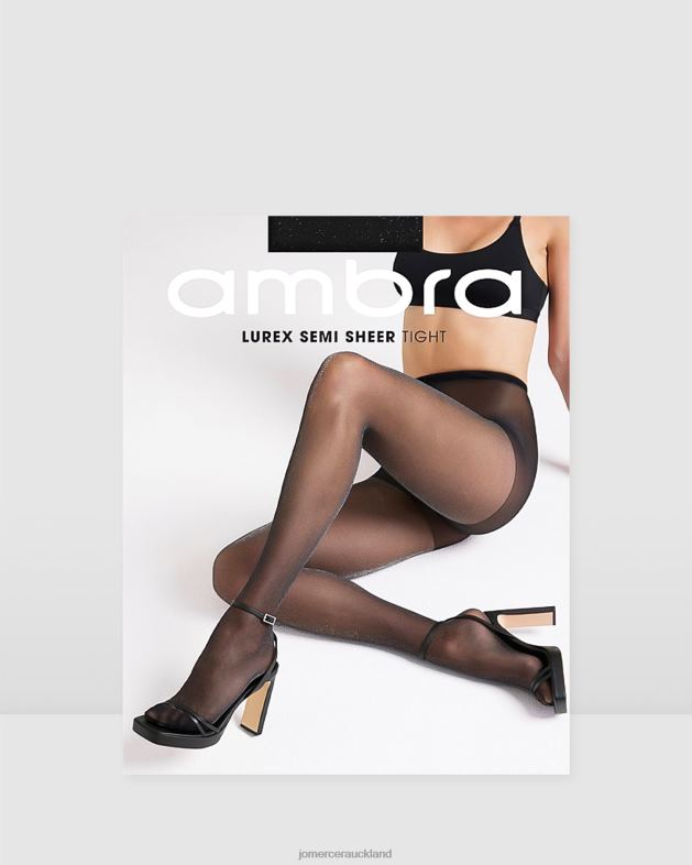 Jo Mercer Black Silver Ambra lurex semi sheer tight Accessories 46242484