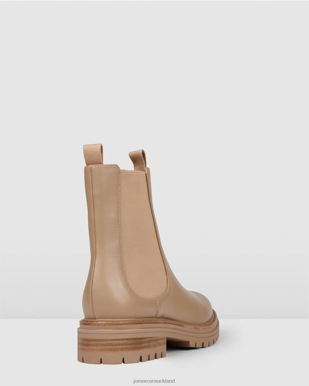 Jo Mercer Beige Leather Bloom flat ankle boots Footwear 46242316