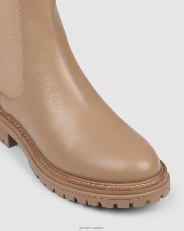 Jo Mercer Beige Leather Bloom flat ankle boots Footwear 46242316