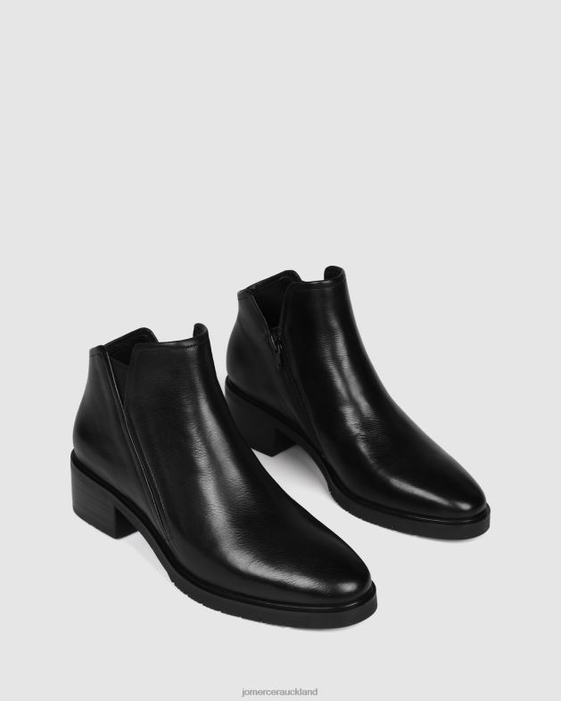 Jo Mercer Black Leather Artie flat ankle boots Footwear 46242343
