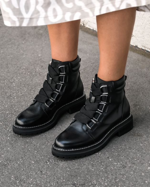Jo Mercer Black Leather Blakely flat ankle boots Footwear 46242348