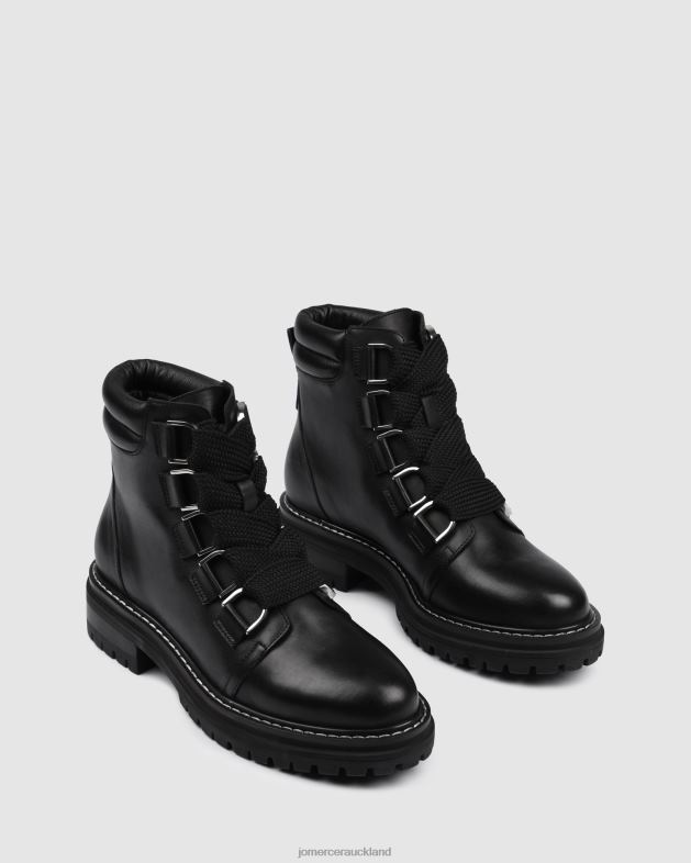 Jo Mercer Black Leather Blakely flat ankle boots Footwear 46242348