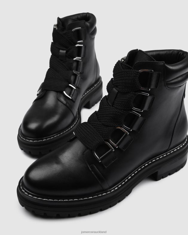 Jo Mercer Black Leather Blakely flat ankle boots Footwear 46242348
