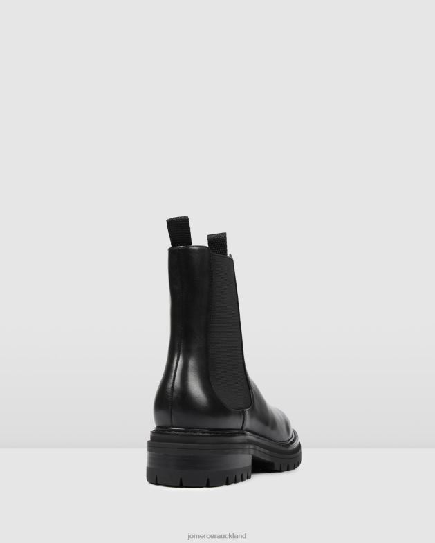 Jo Mercer Black Leather Bloom flat ankle boots Footwear 46242332