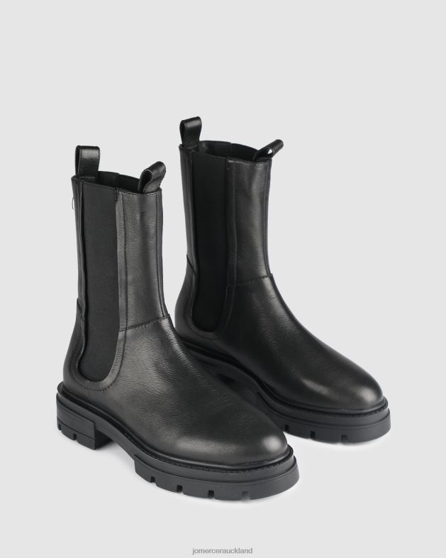 Jo Mercer Black Leather Braxton flat ankle boots Footwear 46242296