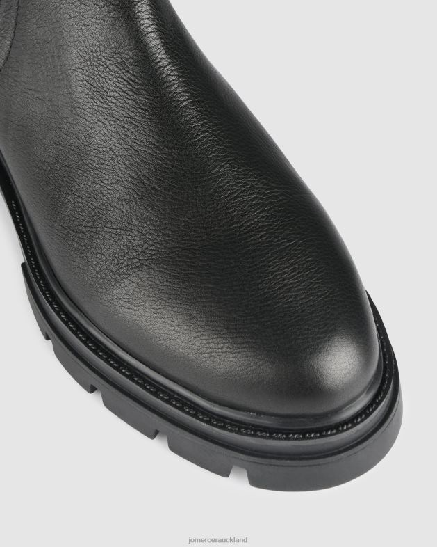 Jo Mercer Black Leather Braxton flat ankle boots Footwear 46242296
