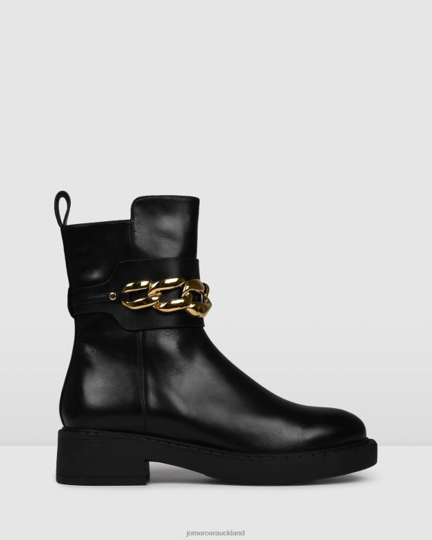 Jo Mercer Black Leather Hux flat ankle boots Footwear 46242301