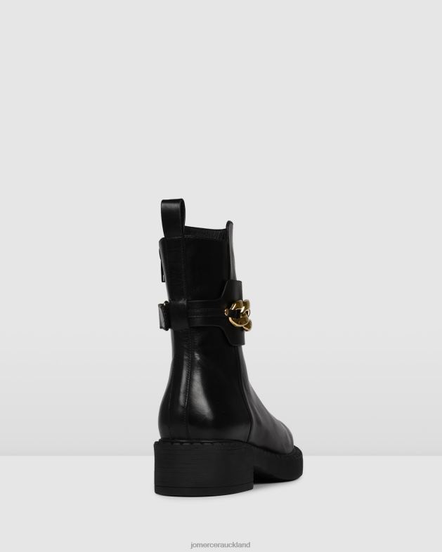 Jo Mercer Black Leather Hux flat ankle boots Footwear 46242301