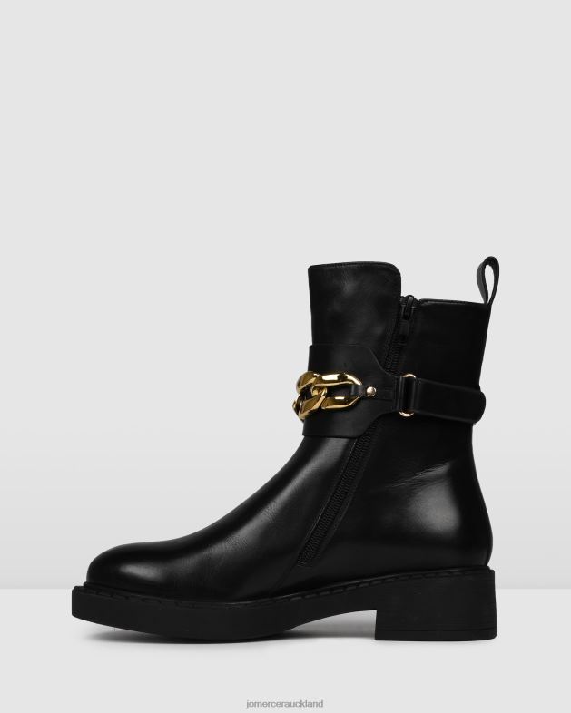 Jo Mercer Black Leather Hux flat ankle boots Footwear 46242301