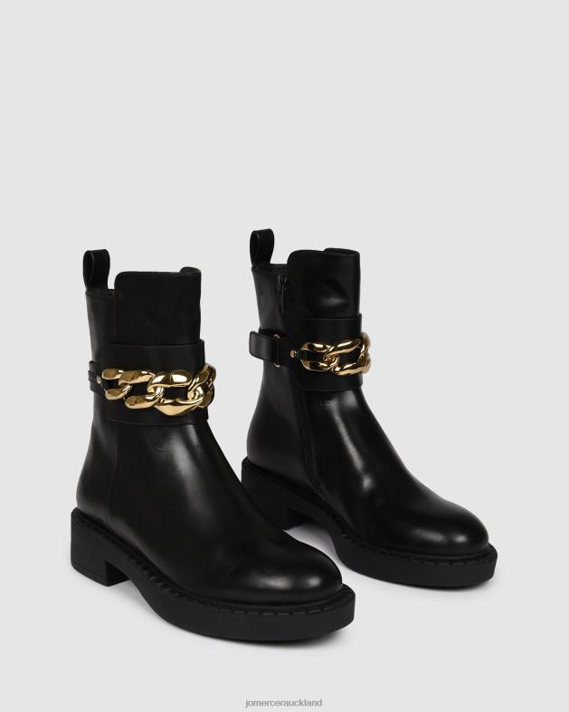 Jo Mercer Black Leather Hux flat ankle boots Footwear 46242301