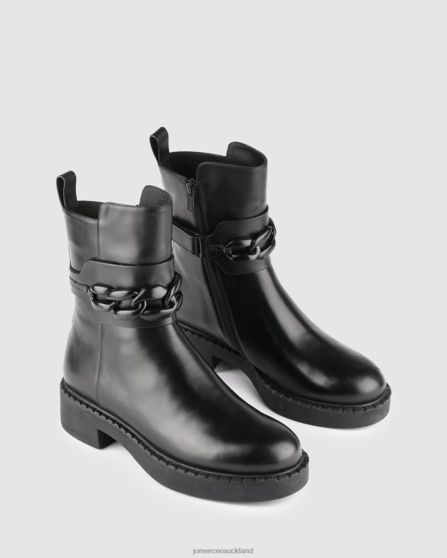 Jo Mercer Black Leather Hux flat ankle boots Footwear 46242301