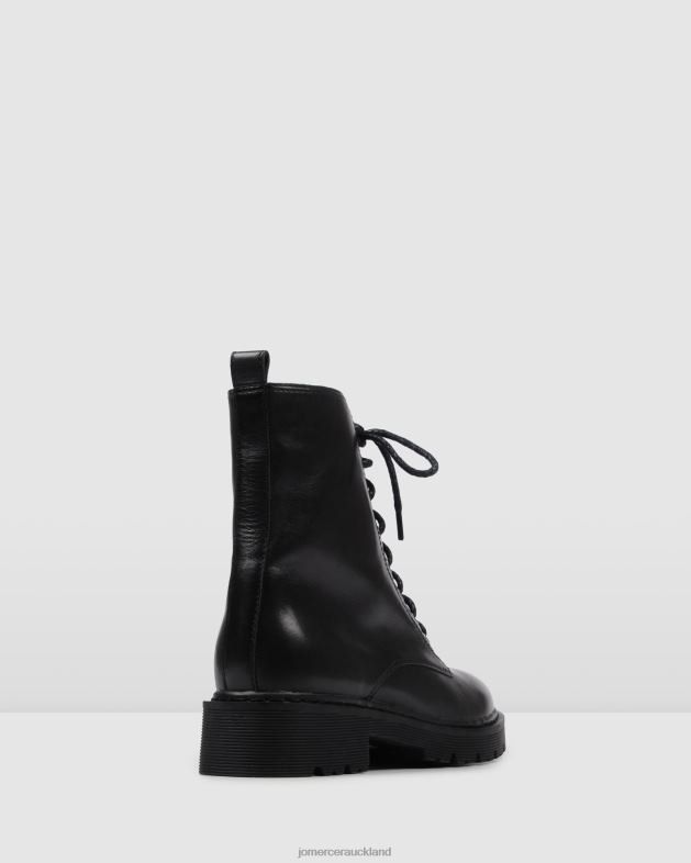 Jo Mercer Black Leather Ziggy flat ankle boots Footwear 46242341