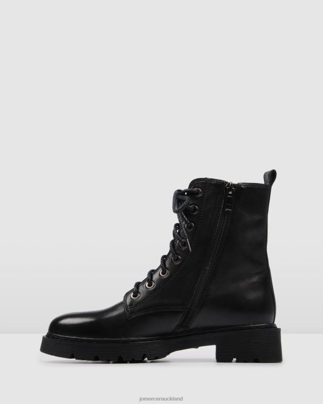 Jo Mercer Black Leather Ziggy flat ankle boots Footwear 46242341
