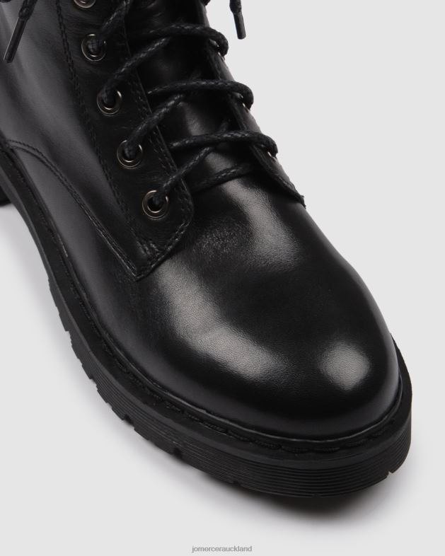 Jo Mercer Black Leather Ziggy flat ankle boots Footwear 46242341