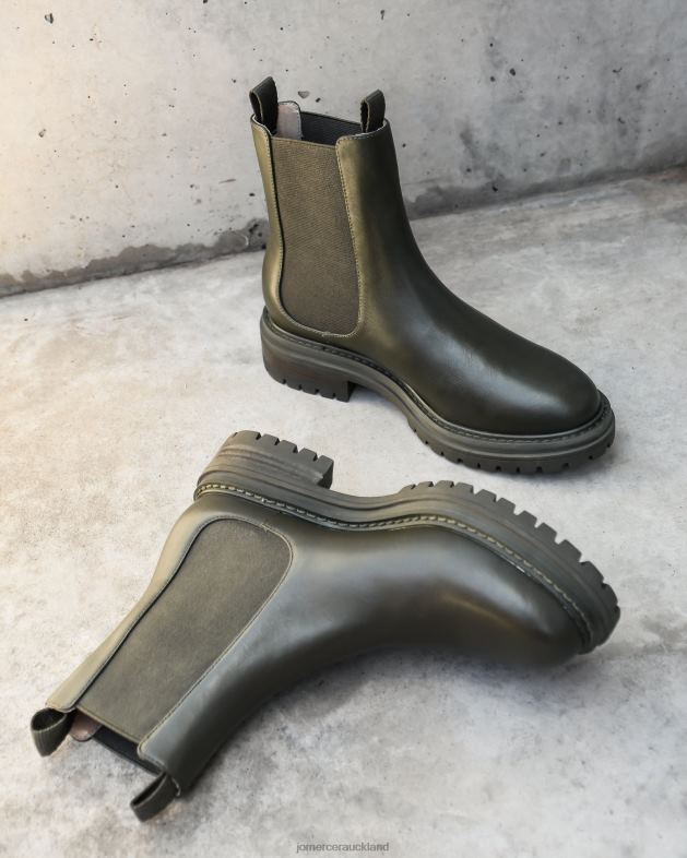 Jo Mercer Olive Green Leather Bloom flat ankle boots Footwear 46242338