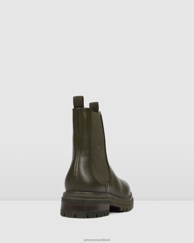 Jo Mercer Olive Green Leather Bloom flat ankle boots Footwear 46242338