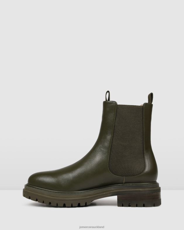 Jo Mercer Olive Green Leather Bloom flat ankle boots Footwear 46242338