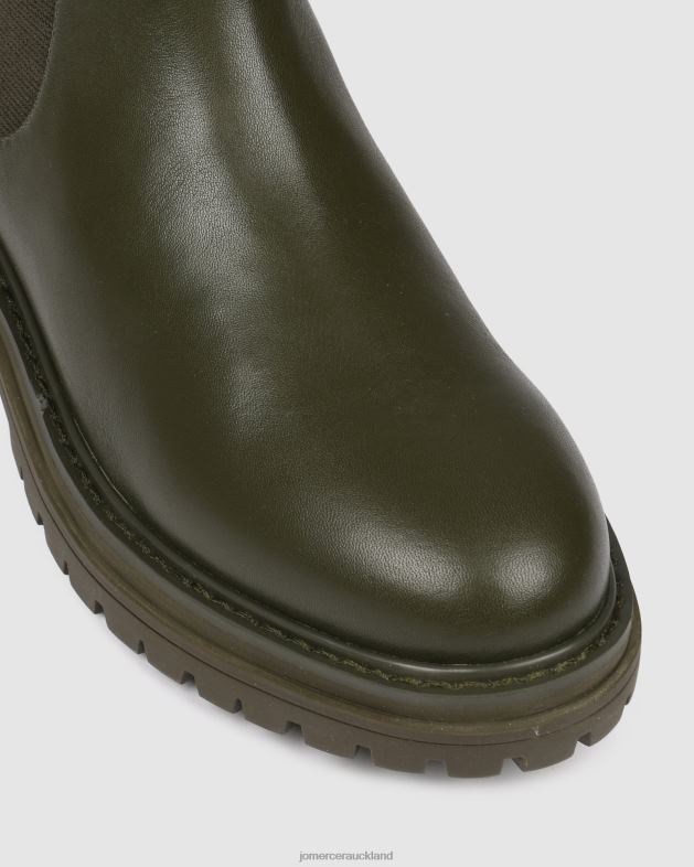 Jo Mercer Olive Green Leather Bloom flat ankle boots Footwear 46242338