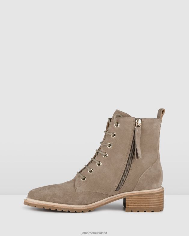 Jo Mercer Taupe Suede Frances flat ankle boot Footwear 46242337