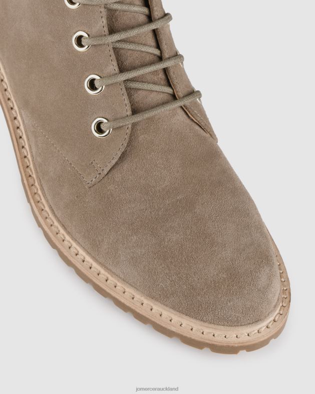Jo Mercer Taupe Suede Frances flat ankle boot Footwear 46242337