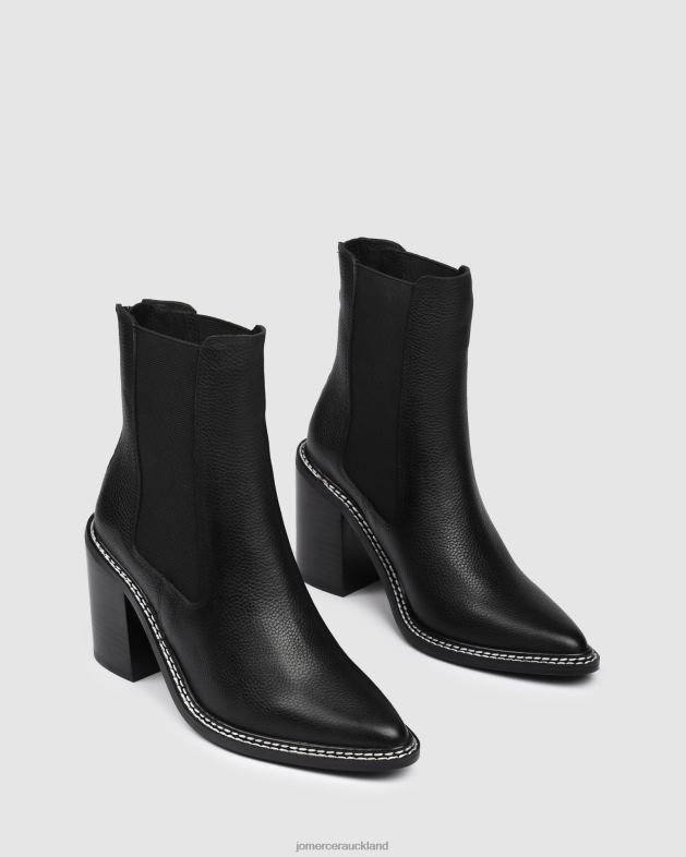 Jo Mercer Black Leather Luxe high ankle boots Footwear 46242314