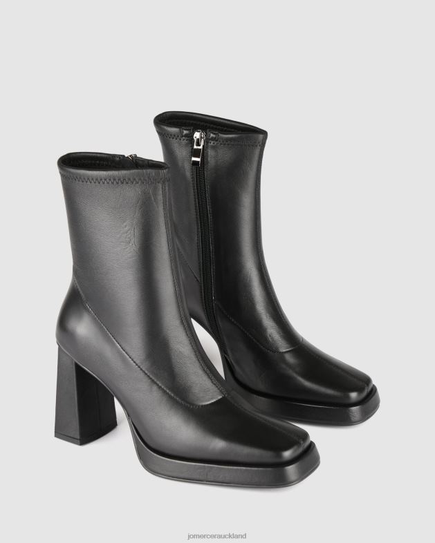 Jo Mercer Black Leather Yale high platform ankle boots Footwear 46242293