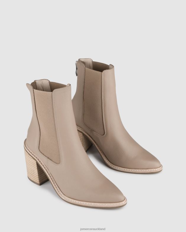 Jo Mercer Taupe Leather Luxe high ankle boots Footwear 46242312