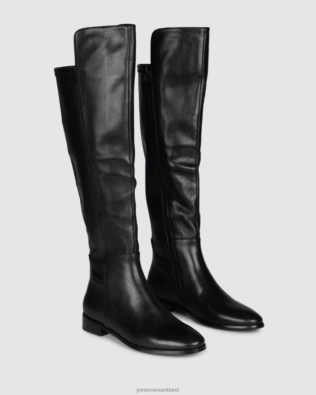 Jo Mercer Black Leather Ventura flat over the knee boots Footwear 46242344