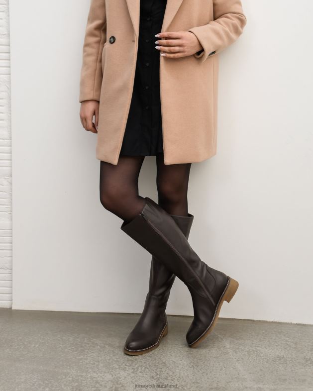 Jo Mercer Dark Chocolate Leather Hira knee boots Footwear 46242386