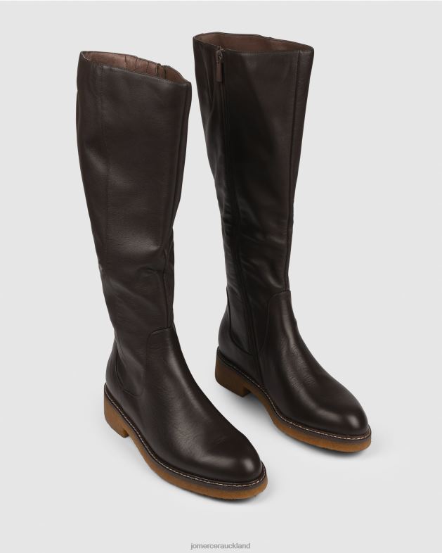 Jo Mercer Dark Chocolate Leather Hira knee boots Footwear 46242386