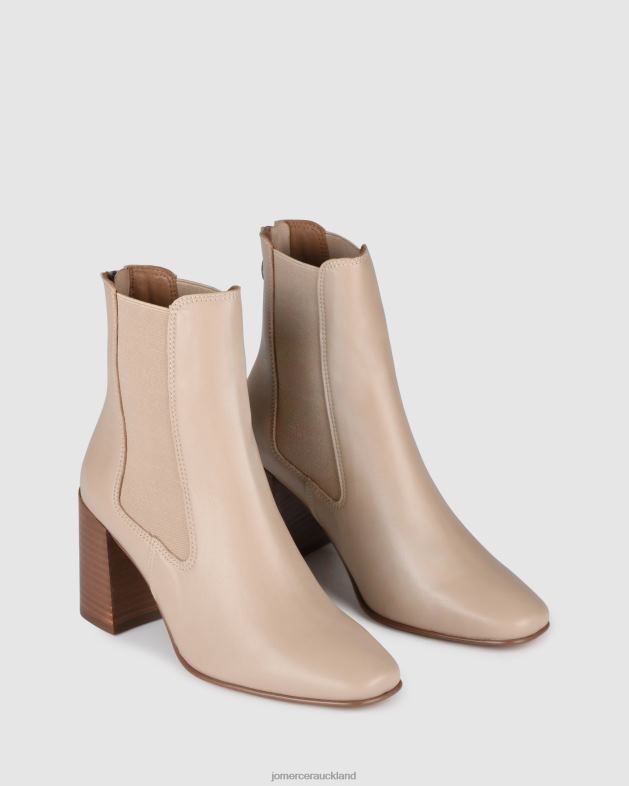 Jo Mercer Beige Leather Diamond mid ankle boots Footwear 46242319