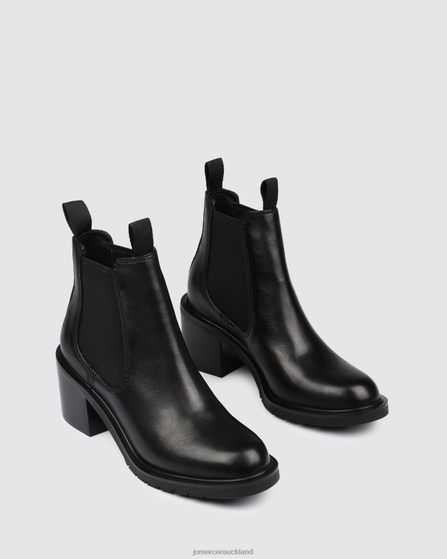 Jo Mercer Black Leather Ayla mid ankle boots Footwear 46242324