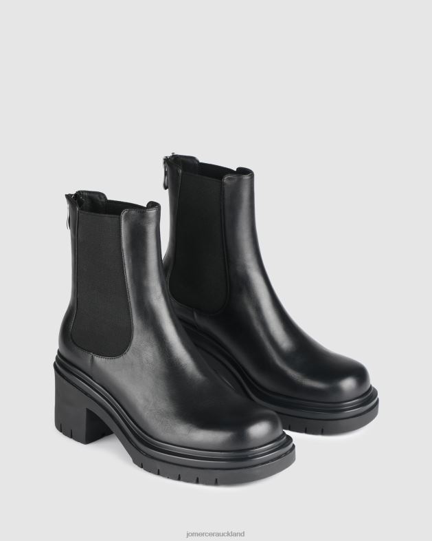 Jo Mercer Black Leather Bailey mid ankle boots Footwear 46242300