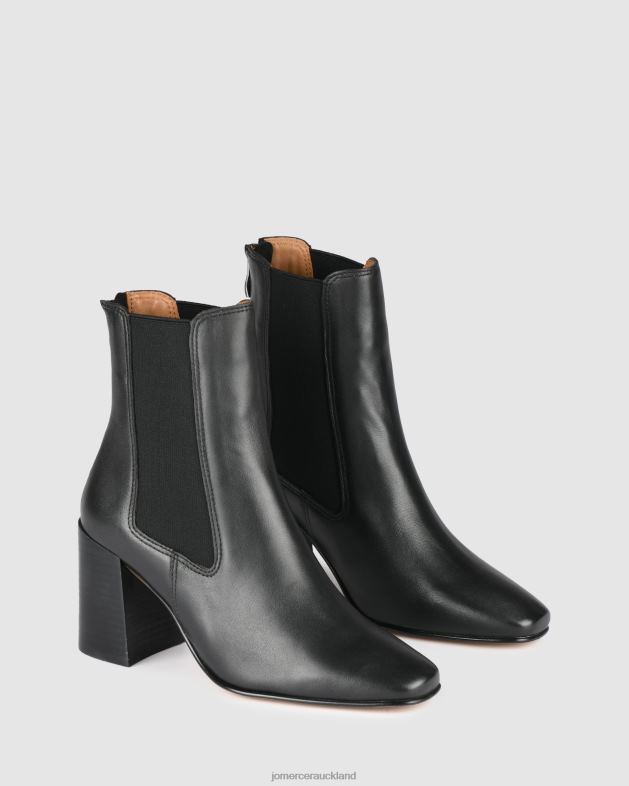 Jo Mercer Black Leather Diamond mid ankle boots Footwear 46242318