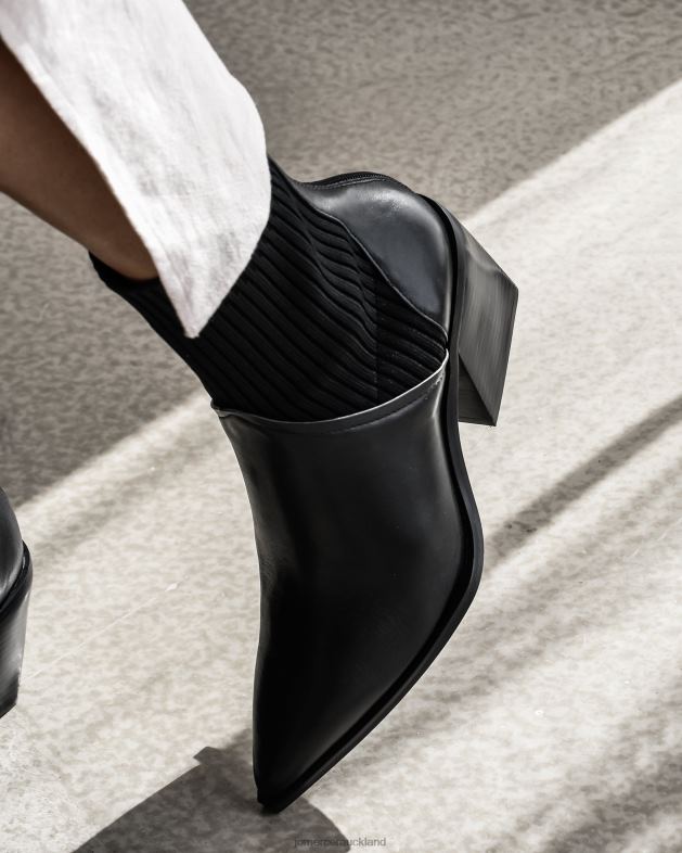 Jo Mercer Black Leather Fade mid ankle boots Footwear 46242333