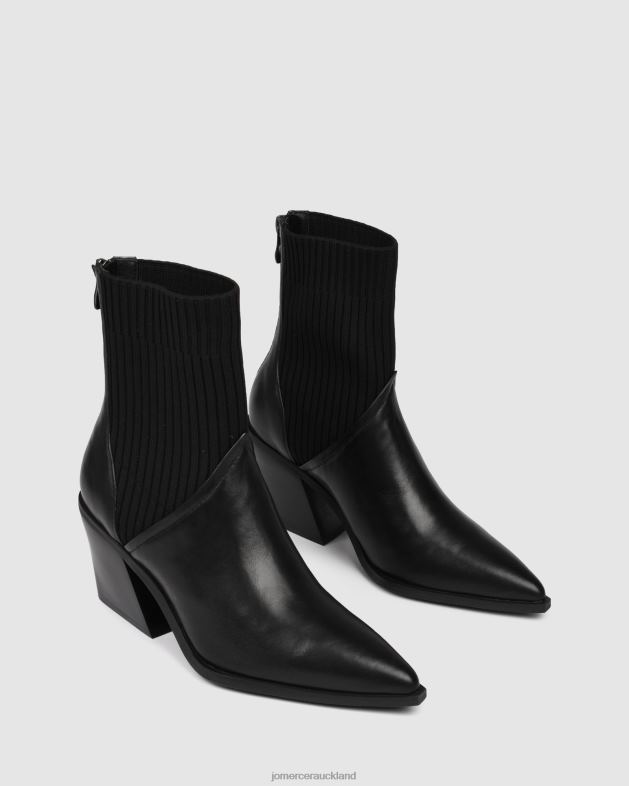 Jo Mercer Black Leather Fade mid ankle boots Footwear 46242333