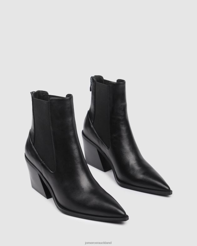 Jo Mercer Black Leather Feist mid ankle boots Footwear 46242334