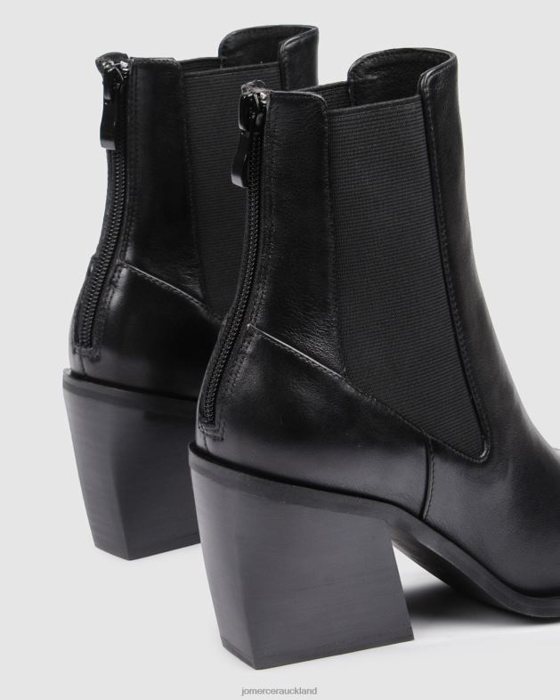 Jo Mercer Black Leather Feist mid ankle boots Footwear 46242334