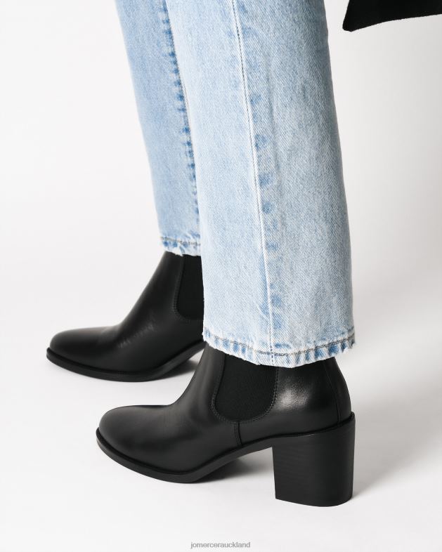 Jo Mercer Black Leather Marlowe mid ankle boots Footwear 46242307