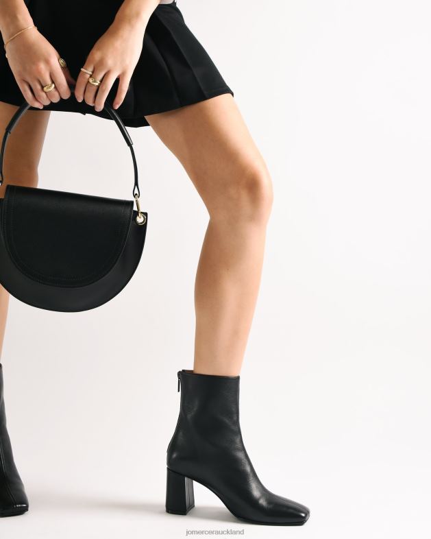 Jo Mercer Black Leather Nevada mid ankle boots Footwear 46242295