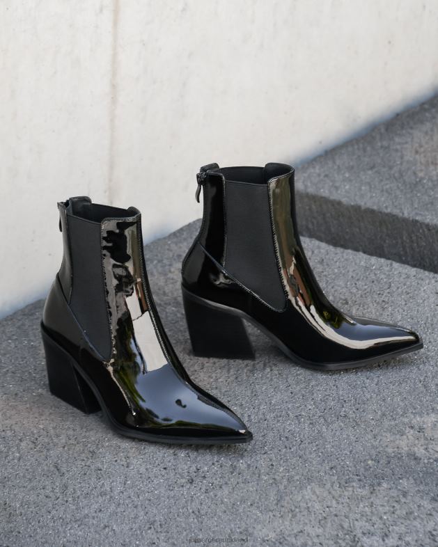 Jo Mercer Black Patent Feist mid ankle boots Footwear 46242335