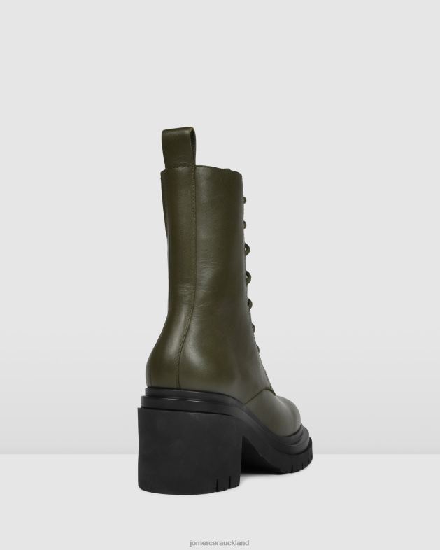 Jo Mercer Olive Green Leather Bakura mid ankle boots Footwear 46242365