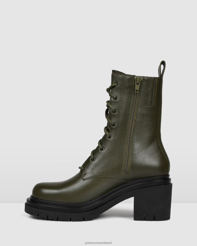 Jo Mercer Olive Green Leather Bakura mid ankle boots Footwear 46242365