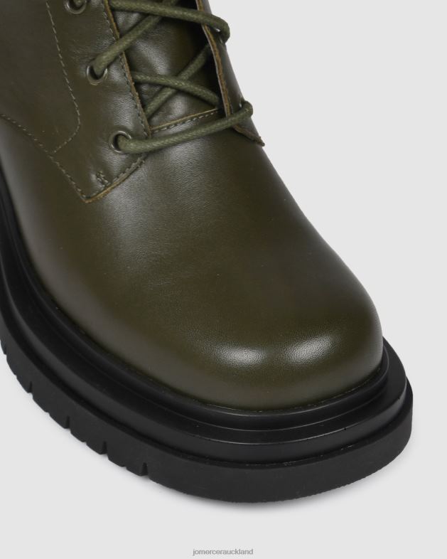 Jo Mercer Olive Green Leather Bakura mid ankle boots Footwear 46242365