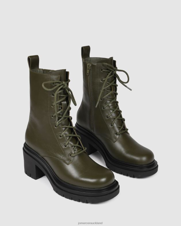 Jo Mercer Olive Green Leather Bakura mid ankle boots Footwear 46242365