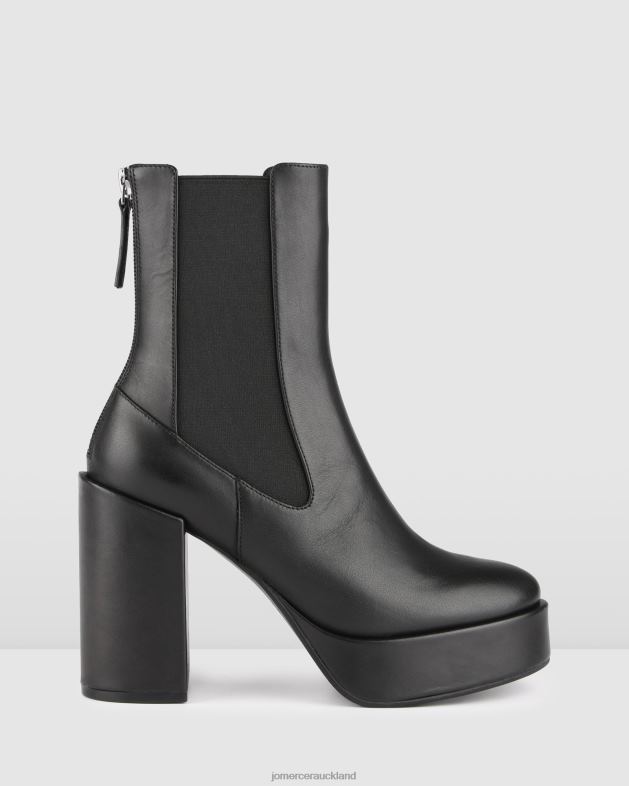 Jo Mercer Black Leather Emma high platform ankle boots Footwear 46242146