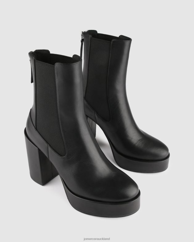 Jo Mercer Black Leather Emma high platform ankle boots Footwear 46242146