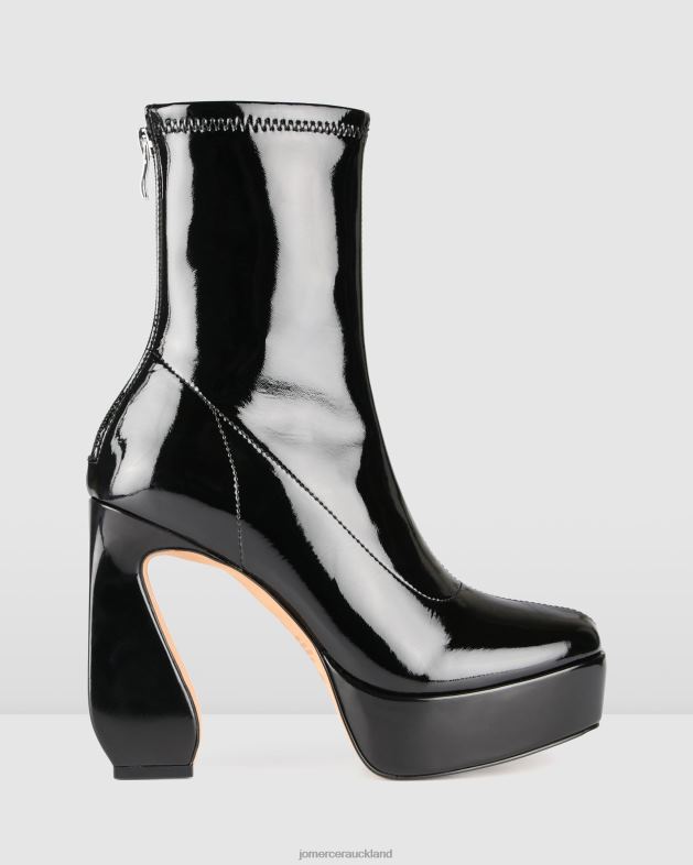 Jo Mercer Black Patent Park platform high ankle boots Footwear 46242148