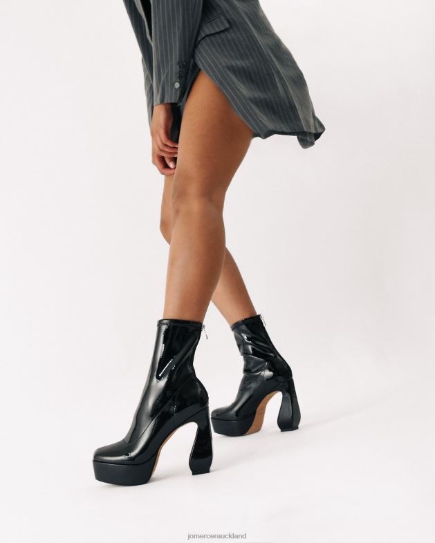 Jo Mercer Black Patent Park platform high ankle boots Footwear 46242148